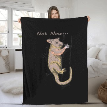Discover Funny Opossum, Opossum Not Now Fleece Blankets
