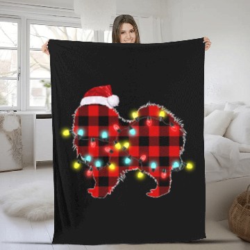 Discover Pomeranian Christmas Dog Lover Pajamas Fleece Blankets