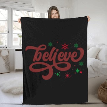 Discover Xmas Christmas Believe Snowflakes Christmassy Fleece Blankets
