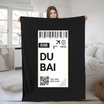Discover Destination Dubai Airport Travel pass Fleece Blankets