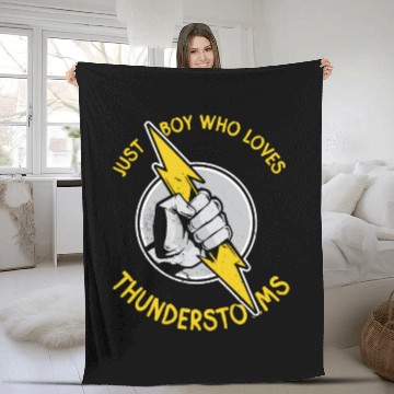 Discover Just a boy who loves thunder thunderstorms Fleece Blankets