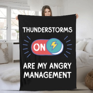 Discover Thunderstorms are my angry management thunder Fleece Blankets