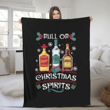 Discover Christmas Tequila Vodka Whisky Lover Fleece Blankets