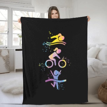 Discover Watercolor Womens Triathlon Fleece Blankets