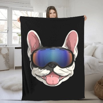 Discover PUG GOGGLES Fleece Blankets