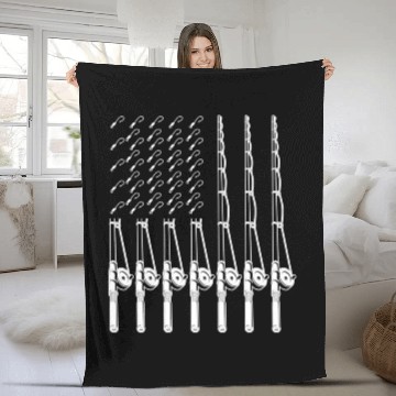 Discover Hobfishing Pole American Pride Us Flag Fleece Blankets
