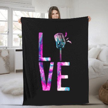 Discover Karaoke Singer Microphone Vocalist Fleece Blankets