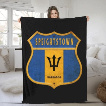 Discover Speightstown Barbados coat of arms flag design Fleece Blankets