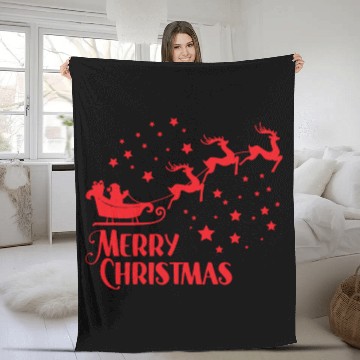 Discover Merry Christmas reindeer Fleece Blankets