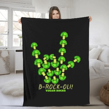 Discover Vegan Rocks, Sign Of Horns With Broccoli, Fleece Blankets