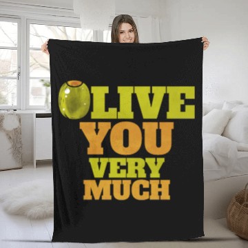 Discover Olive I love You Very Much - Love Veggies Fleece Blankets