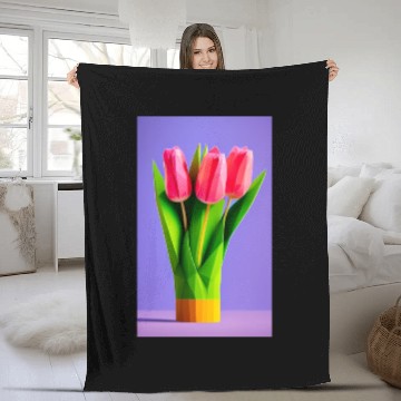 Discover Tulips Fleece Blankets
