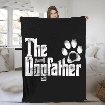 Discover The Dogfather Bone Dog Lover Dad Funny Father'S Da Fleece Blankets