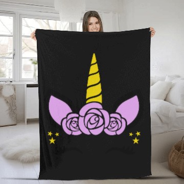 Discover Unicorn flower Fleece Blankets