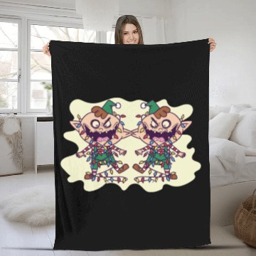 Discover Evil Christmas Elves Creepy Holiday Horror Fleece Blankets