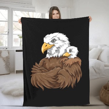 Discover Strong Eagle with Eagle Kid for a Eagle lovers Fleece Blankets