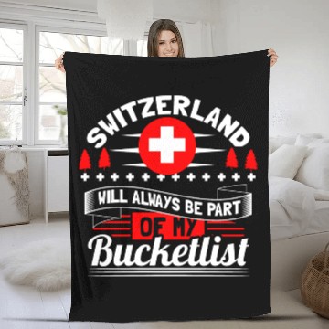 Discover Switzerland Mountains Country Gift Idea Fleece Blankets