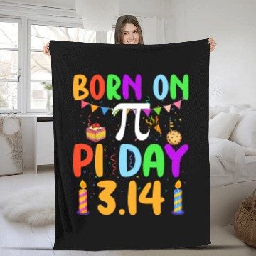 Discover Born On Pi Day Pi number 3.14 Pie Math Equations B Fleece Blankets