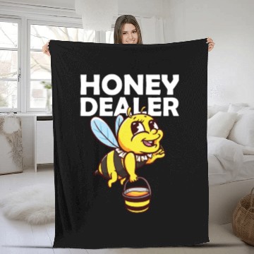 Discover Honey Dealer Bee Honeycomb Farmer Beekeeper Beehiv Fleece Blankets