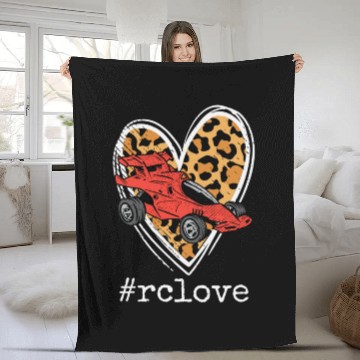 Discover RC Love Remote Control Car Racing Leopard Heart Gi Fleece Blankets