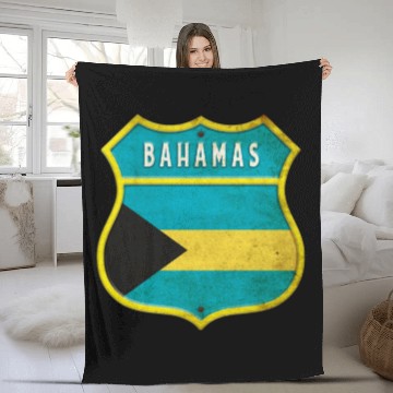 Discover Bahamas coat of arms flag design Fleece Blankets