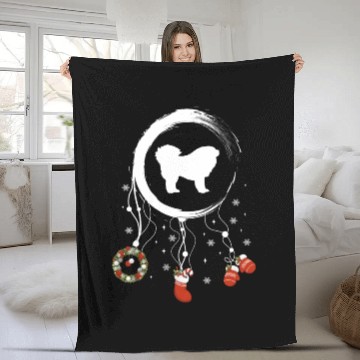 Discover dog dreamcatcher Christmas Tibetan Mastiff Fleece Blankets