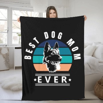 Discover Best dog mom ever retro vintage sunset w Fleece Blankets