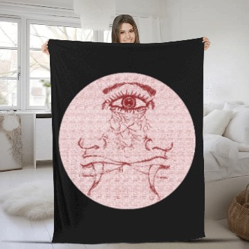 Discover Two face, red face Fleece Blankets