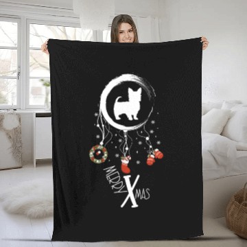 Discover dog dreamcatcher Christmas Yorkshire Terrier Fleece Blankets