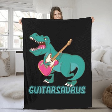 Discover Guitarsaurus - Guitarist Bass Guitar Player Fleece Blankets