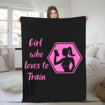 Discover GYM Girl who loves to train Fleece Blankets