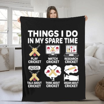 Discover Things I Do In My Spare Time Cricket Lover Fleece Blankets