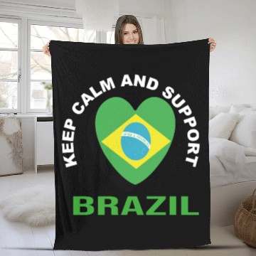 Discover Keep Calm And Support Brazil - Brazil Fleece Blankets