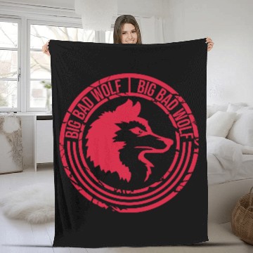 Discover big bad wolf quote Fleece Blankets