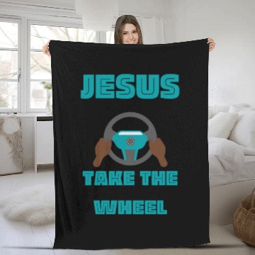 Discover Jesus take the wheel Fleece Blankets