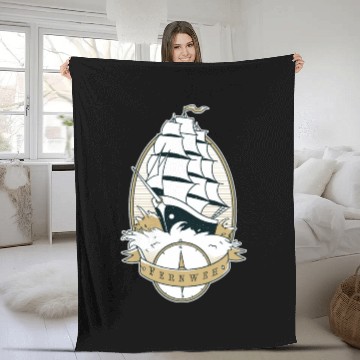 Discover Old school ship waves sea sailing Old school ship Fleece Blankets