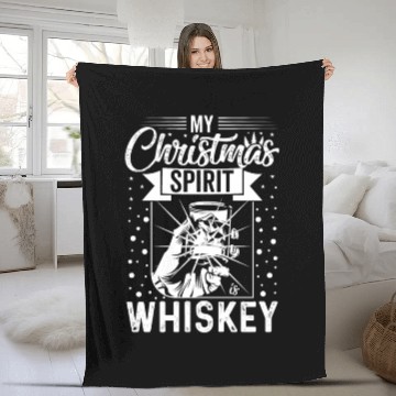 Discover My Christmas Spirit is Whiskey Fleece Blankets