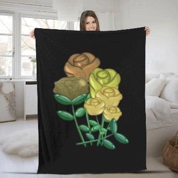 Discover flowers bouquet symbol nature yellow Fleece Blankets