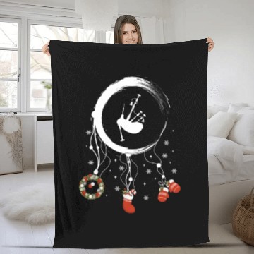 Discover musical instrument dreamcatcher Christmas Bagpipe Fleece Blankets