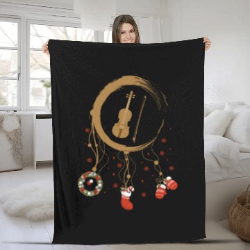 Discover musical instrument dreamcatcher Christmas Violin Fleece Blankets