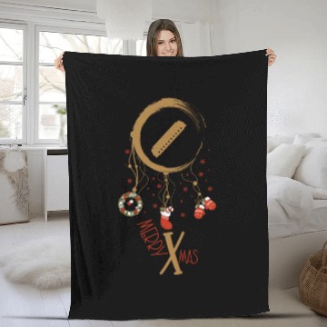 Discover musical instrument dreamcatcher Christmas Harmonic Fleece Blankets