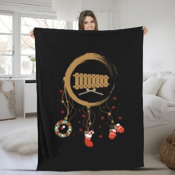 Discover musical instrument dreamcatcher Christmas Xylophon Fleece Blankets