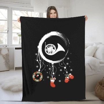 Discover musical instrument dreamcatcher Christmas Horn Fleece Blankets