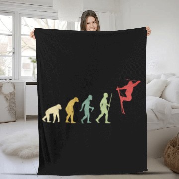 Discover Skiing Extreme Freestyle Evolution Fleece Blankets