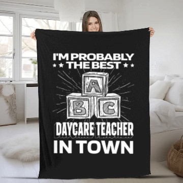 Discover Daycare Teacher Funny Fleece Blankets