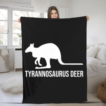Discover Funny Kangaroo Tyrannosaurus Deer Fleece Blankets
