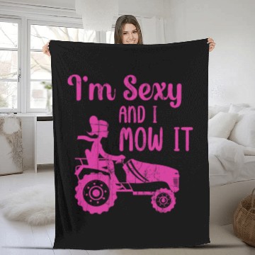 Discover I'm Sexy and I Mow It Lawn Mowing Gardening Lover Fleece Blankets