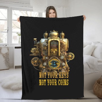 Discover Not your keys not your coins Bitcoin hartwallet Fleece Blankets
