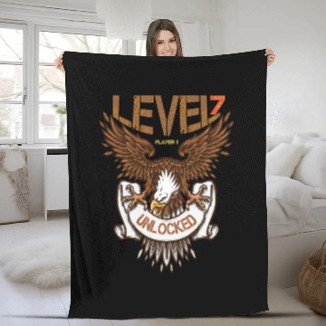 Discover level 7 unlocked gamer Fleece Blankets
