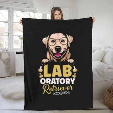 Discover Laboratory Retriever Science Biology Teacher Dog Fleece Blankets